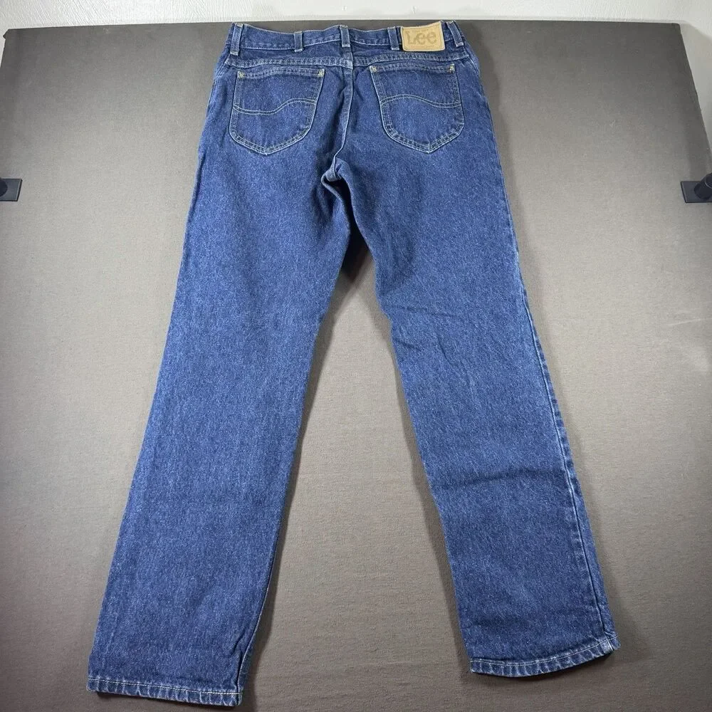 Vintage 90s Lee Riders Jeans Mens 34x32 Union Made In USA Blue Denim Workwear